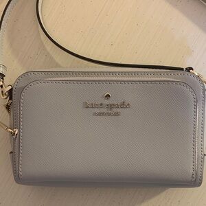 NWOT Kate Spade Staci Mini Dual Zip Around CrossBody Soft Grey